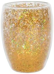 HIT duplafalú üvegpohár, konfetti, arany, 350 ml (27022367)