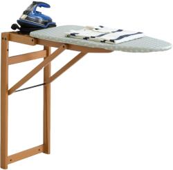 Arredamenti Italia falra szerelhető vasalódeszka, 108x40 cm, összecsukható, bükkfa szerkezetű, hőálló pamut anyagú, levehető huzattal, csúszásmentes talppal, ideális kis helyekre, praktikus és elegáns (2.A633125) Vasalódeszka