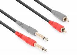 VONYX Cablu audio 2x Jack Mono 6.3mm la 2x RCA Tata 1.5m, Vonyx 177.752 (177.752)