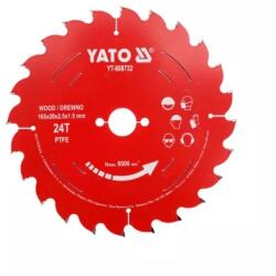 TOYA YT-608732 PTFE bevonatú keményfém körfűrészlap fához, 165x20 mm, 24 fogú (YT-608732) - fetis