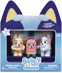 Bluey Bluey, Fuzzies, Bunici, figurine cu finisaj floculat, 3 buc Figurina
