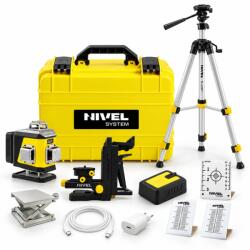 Nivel System SET Nivelă Laser 4D Nivel System CL4R LCD, Roșu, 4x360° + Trepied SJJ-M1 EX (5908263353978SJJ-M1 EX)