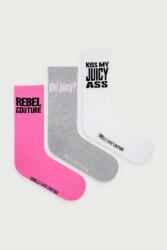 Juicy Couture șosete pentru femei cu bumbac LOUIE SLOGAN pachet de 3 9BY2-LGDZNB_42A (JCAXS126717)