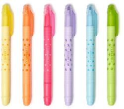 Legami Magic Highlighters 6 db radírozható szövegkiemelő készlet, dupla hegy, sárga, narancs, piros, lila, világoskék, zöld