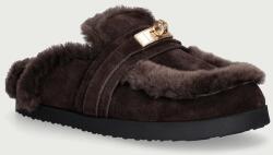 Nokwol papuci de casă pentru femei din piele Toby Brown Suede Shearling 9BY2-OBDU9M_88X