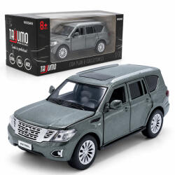 Tayumo Macheta Nissan Patrol Y62 Gri, Lumini, Sunet si Pull-Back, Scara 1: 32, Tayumo (3081)