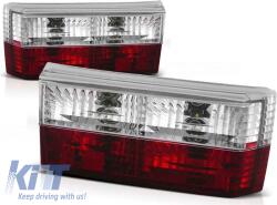  Tuning hátsó lámpa szett Volkswagen Golf Mk1 1974-1980 ferdehátú, Golf Mk1 1979-1983 kabrió modellekhez, piros-fehér bázis, bal és jobb (ABTLV6021495)