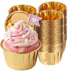  Muffin Papír Merev Arany 6, 5X4 CM Forma Szett (Papilotki do muffinek babeczek)
