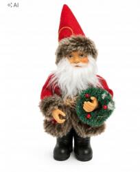  Mikulás figura koszorúval Piros Karácsonyi Dekoráció 13 cm (5707949538681)