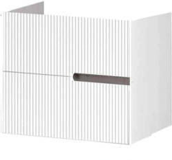 Fluminia Malta Masca lavoar baie suspendata cu 2 sertare 60x46xH51 cm, alb lucios, front riflat (MALTA2-62-BL-GW-C)