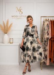 Modi style Rochie elegantă cu nasturi funcționali-44