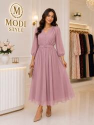 Modi style Rochie elegantă roz pudră mărime mare-50
