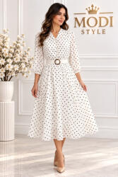 Modi style Rochie cu alba buline negre-46