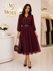 Modi style Rochie elegantă mărime mare -bordo-48