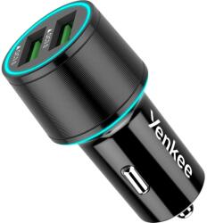 YENKEE YAC 2136 duális USB autós töltő Quick Charge 3.0, 36 W, fekete