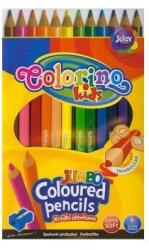 Colorino Jumbo háromszög ceruza készlet, 17.5 cm, 12 színes és hegyezett