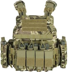 Linovit Állítható taktikai mellény multicam Linovit, Plate carrier típus, Airsofthoz, Paintballhoz, Szabadtéri vagy vadászati tevékenységekhez, Oxford 1000D anyag, MOLLE rendszer, Több zseb, Belső zsebek ball