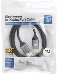 Blue Star DisplayPort - DisplayPort 1.4 kábel 8K 60Hz / 4K 144Hz 32.4Gbps 2m - fekete (5903396475856)