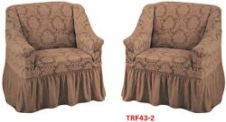 DELFIN Huse Elastice Pt Fotolii Set Cu 2 Buc. , Jacquard, Cu Volan, Cod TRF43-2