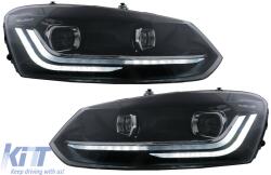 KITT VW Polo Mk5 6R/6C/61 (2010-2017) LED fénycsöves fényszóró, dinamikus irányjelzővel, Matrix megjelenés (HLVWPOMK6S)