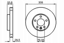 Bosch Féktárcsa Vw T5 03- 16-OS Kerekek