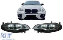 KITT Lightning Fényszóró 3D dupla Angel Eye BMW X6 E71 (2008-2012), fekete (HLBME71LED)