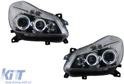 KITT Lightning Fényszóró Renault Clio MK3 01-05, 2 körgyűrűs, fekete (HLREC3)