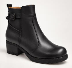RUSAY Ghete dama din piele naturala negre cu fermoar imblanite Maia - GD680N, marimea 39