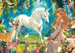 Schmidt Spiele - Puzzle Unicornul și Prințesa Florilor - 1 000 piese Puzzle