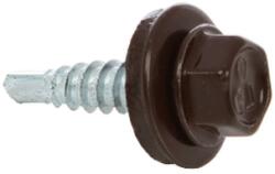 Duplifix Surub autoforant, pentru lemn, cu cap hexagonal si saiba EPDM, 4.8X19mm RAL8017, AHG4, 8X198017, set de 250 buc (AHG4,8X198017)