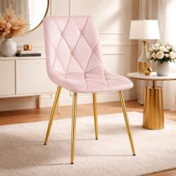 ARTOOL Scaun tapitat Libra pentru bucatarie sau living, roz pudrat, auriu (4400_1)