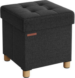 SONGMICS Taburet cu spatiu de depozitare SONGMICS, 37 L, 300 kg, negru (EZ-LSF014B11)