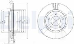 DELPHI Disc Frana Bg3715 Chrysler Ram Van/Voyager / Voyager Iii/Voyager / Voyager Iv (BG3715)