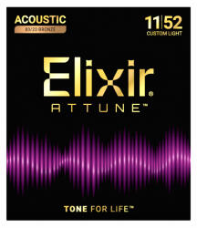  Elixir 80/20 Bronze Attune (23027) 11-52 Custom Light akusztikus húrkészlet