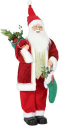 HomCom Moș Crăciun cântător și dansator 120 cm, figură animată verticală cu șosetă, sac, activată prin sunet/atingere | Aosom Romania (83C-254V00RD)