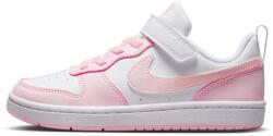 Nike Nike, Court Borough tépőzáras műbőr sneaker, Fehér, Rózsaszín, 27.5 EU (DV5457-105-10.5C)