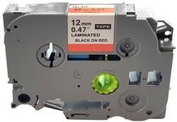 AIMO Banda laminata compatibila Brother TZe-431, 12 mm, negru pe rosu, pentru avertizare vizuala, echipamente si marcaje speciale (AZe-431)