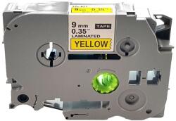 AIMO Banda laminata compatibila Brother TZe-621, 9 mm, negru pe galben, pentru avertizare vizuala, identificare rapida si marcaje de atentionare (AZe-621)