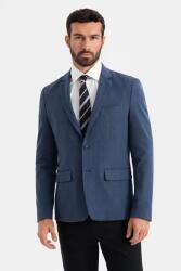 OMBRE OMBRE, Normál szabású kabát fedőzsebekkel, Sötétkék, XL (OM-BLZB-0135-DARK-BLUE-XL)