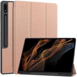 Gigapack Samsung Tab S10 Ultra LTE / Tab S10 Ultra WIFI GIGAPACK Husă tip FLIP cu suport vertical, aspect de piele, suport pentru creion, ROZÉARANY (GP-163648)