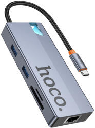 hoco. HB52 HUB 8-în-1 de tip C (HDTV + RJ45 + SD/TF + PD + tip C 3.0 + USB 3.0 x 2)
