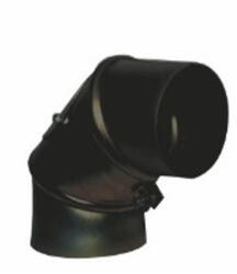 Inoxterm 120 mm belső átmérőjű 90°-os kazán füstcső könyök - fekete (Ø120 mm)
