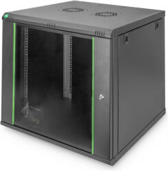 ASSMANN Dynamic Basic 19" 12U 611x600x600mm üvegajtós fekete fali rack szekrény (DN-19 12U-6/6-EC-SW) - prodots