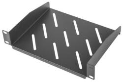Lanberg AK-1012-B 10" 1U MÉLY: 180mm MAX: 20kg terhelhetőségű 2 ponton rögzíthető fix fekete polc (AK-1012-B) - prodots