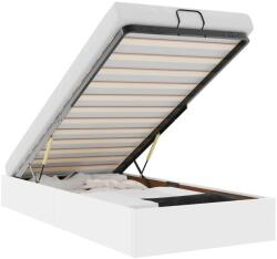 vidaXL Ottomán ágykeret matrac nélkül fehér műbőr 90x190 cm tárolóhellyel
