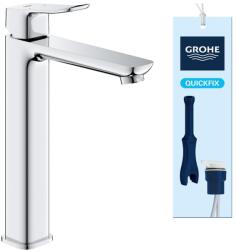 GROHE Dice 1018920000 magasított mosdócsap vízmegtakarító, 27 cm, felugró lefolyóval, 3 az 1-ben szerszámmal, egyszerű telepítés, króm