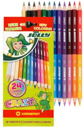 Jolly Superstick Crazy színes ceruzakészlet - 12 db, 24 szín, extra vastag bél, törésálló, gyerekbiztos, nem mérgező, kartondobozban