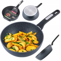 kamille Hagyományos Wok Serpenyő Márvány Mély Vastag 28 CM Gáz Indukciós Kamille (KM- 5395MR)