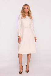 Stylove Ruha Elegáns Női Trapéz MIDI Masnival Fehér 44 XXL (S414 K. SŁON. XXL)