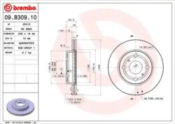 BREMBO Féktárcsa szellőző Ø235mm 09. B309.10